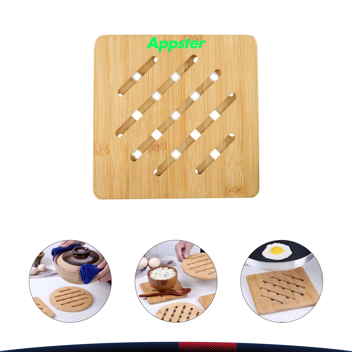 Square Bamboo Coaster 1