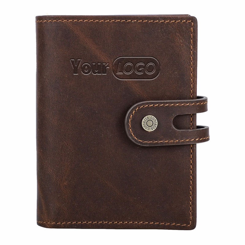 Leather RFID Automatic Anti theft Wallet Men Coffee