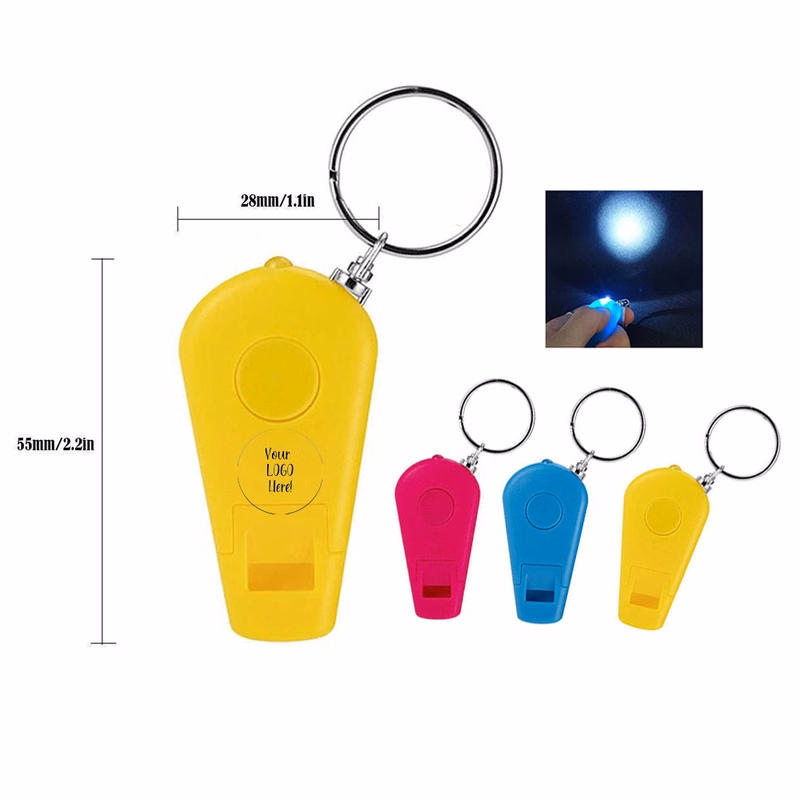 Mini LED Light With Whistles Key Chain