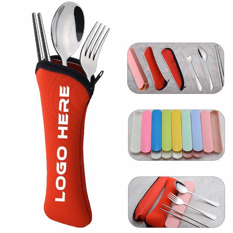 Portable Stainless Steel Tableware Sets with Cutlery