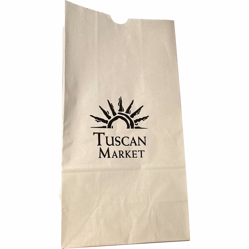White Kraft SOS Flat Bottom Bags - Ink Imprinted