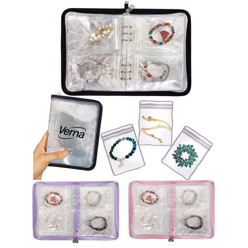 PVC Transparent Jewelry Book Storage Case
