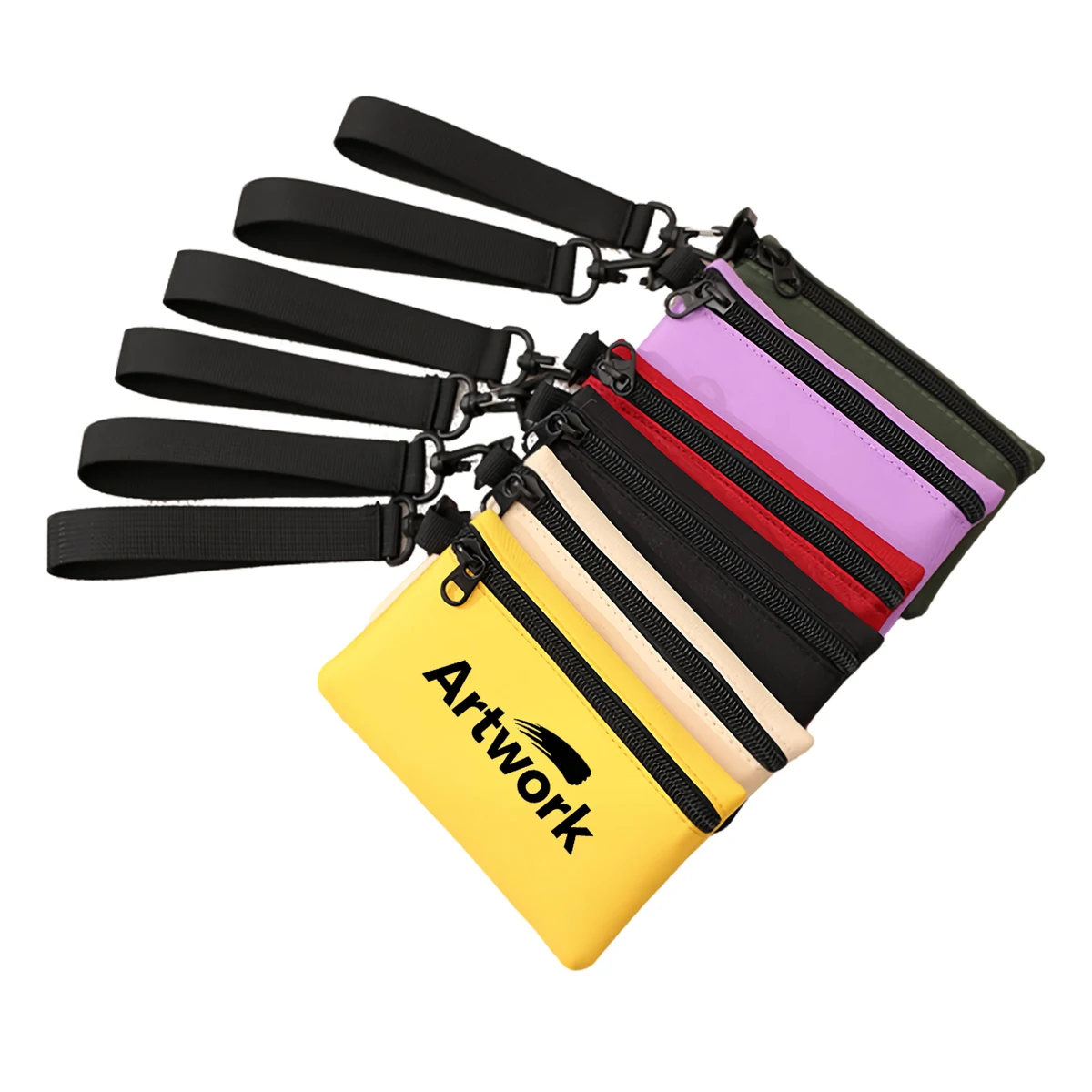 Small Fabric Zippered Wristlet 1