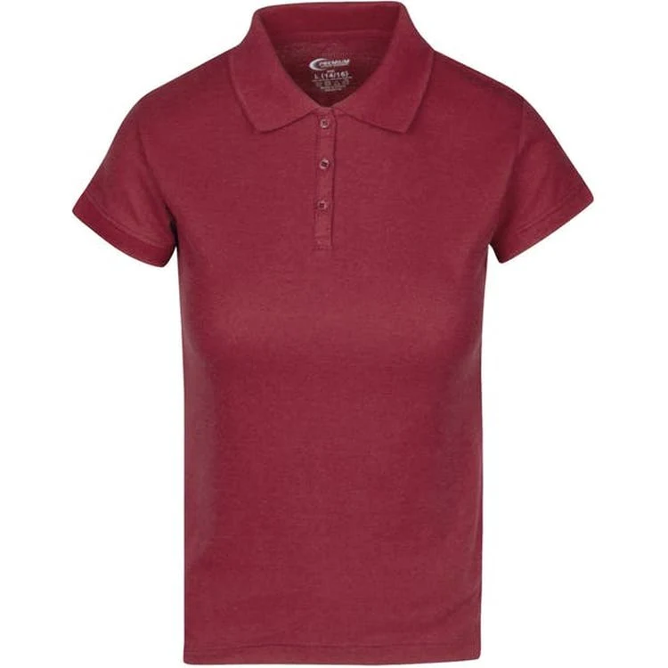 Juniors' Polo Uniform Shirts - Burgundy Size S 1