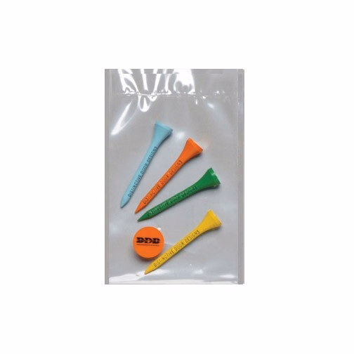 Value Poly Bag Pack w/ Four 2 1/8" Tees & 1 Marker