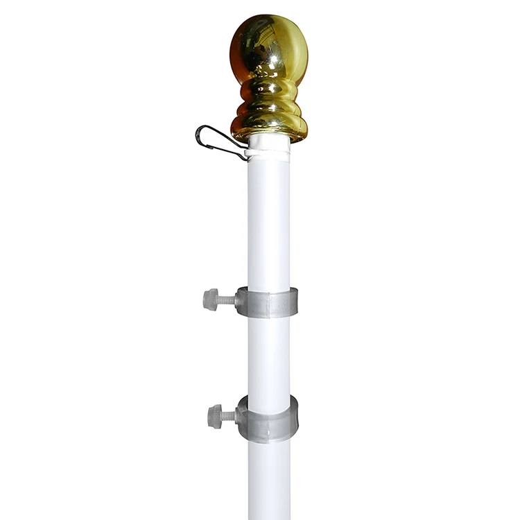 5' White Aluminum Spinner Pole - Ball Top 1