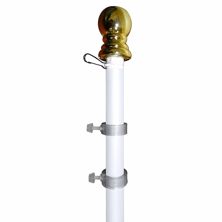 5' White Aluminum Spinner Pole - Ball Top
