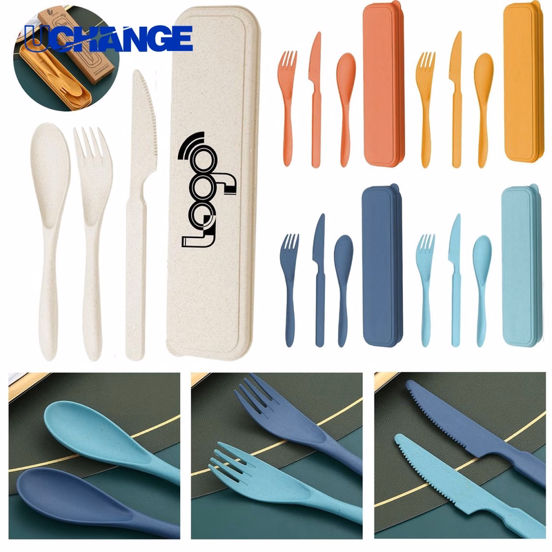 Portable Wheat Straw Cutlery Set for Travel