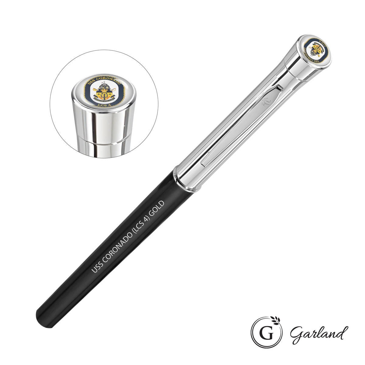 Garland® Monogram Custom Rollerball Pen - Chrome 1