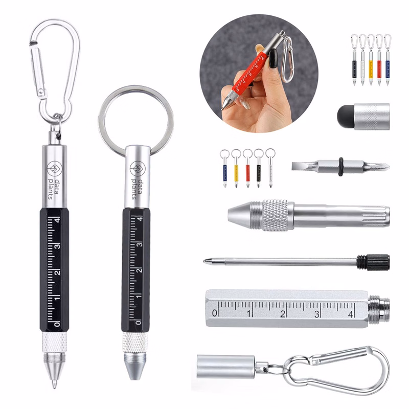 6" 1 Keychain Tool Pen With Stylus Screwdriver Carabiner