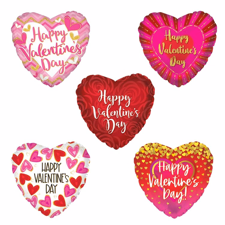Mylar Valentine Balloons - Assorted 17"