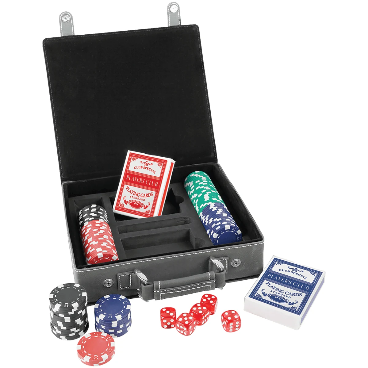 Gray Leatherette 100 Chip Poker Set 1