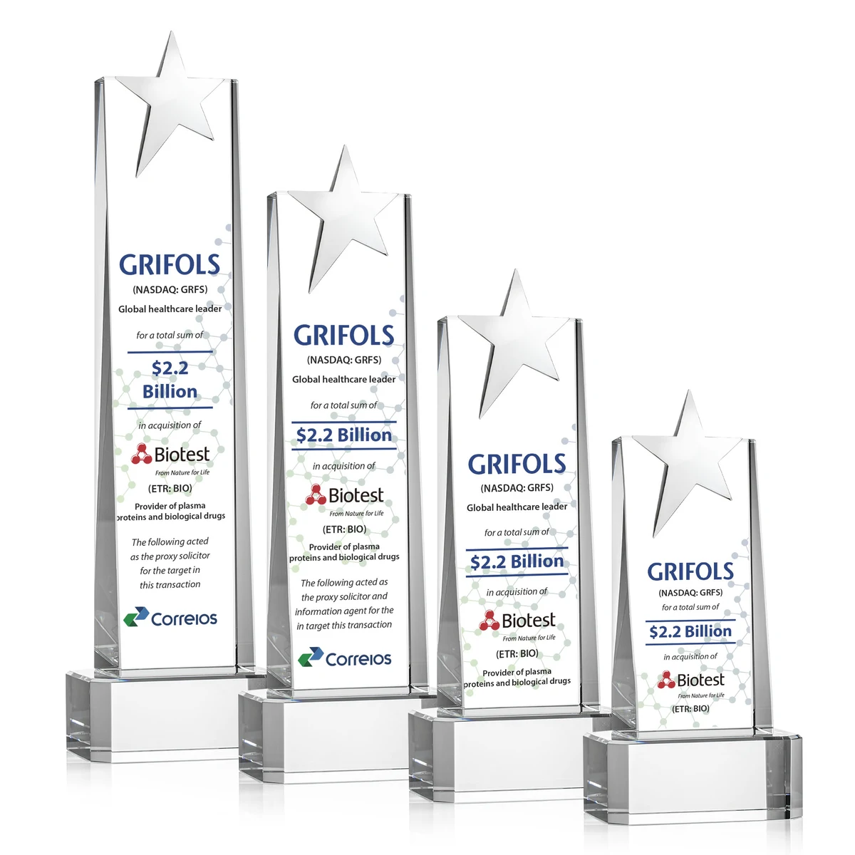 Fanshaw Silver Star VividPrint™ Award on Base - Clear 1
