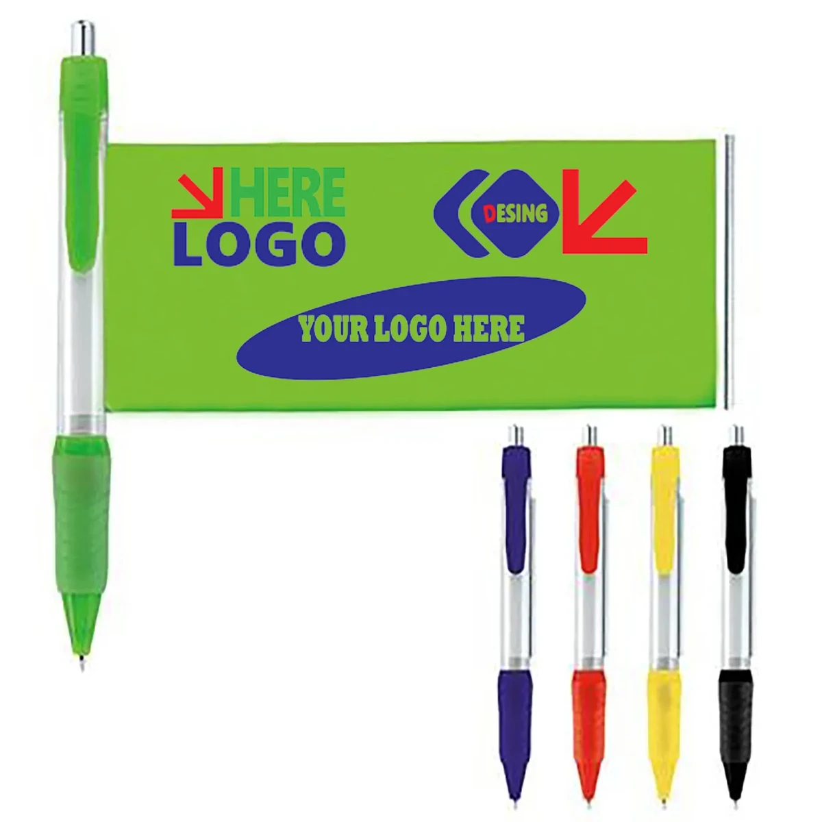 Flag Banner Pens with Full Print Logo 1