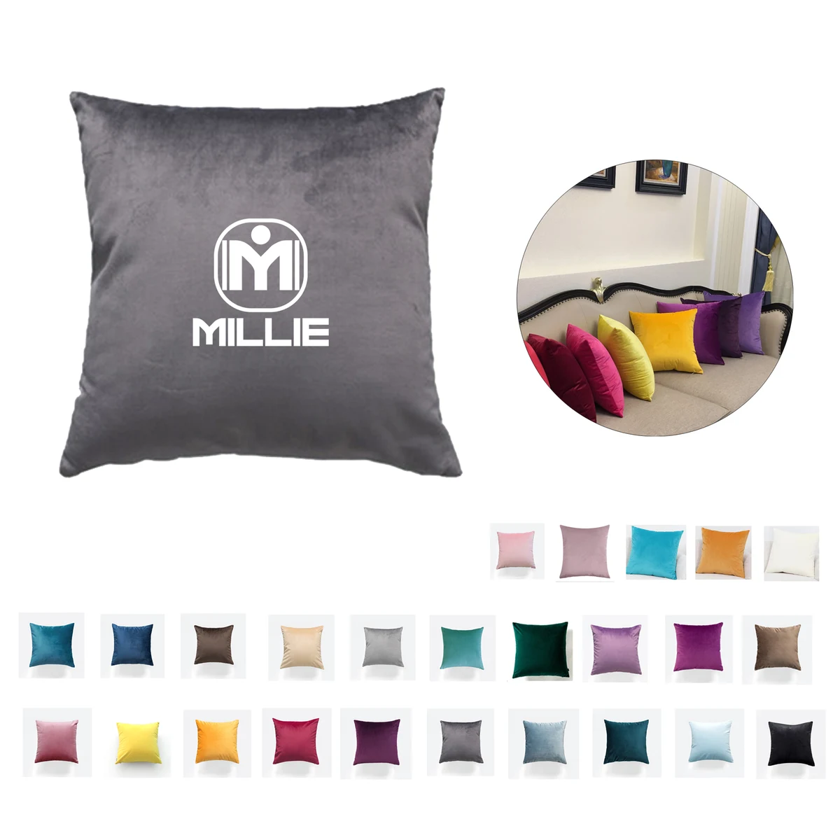 Decorative Throw Pillow With Soft Velvet Cases 1