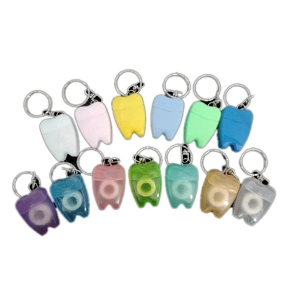 Tooth Shaped Dental Floss Keychain 1