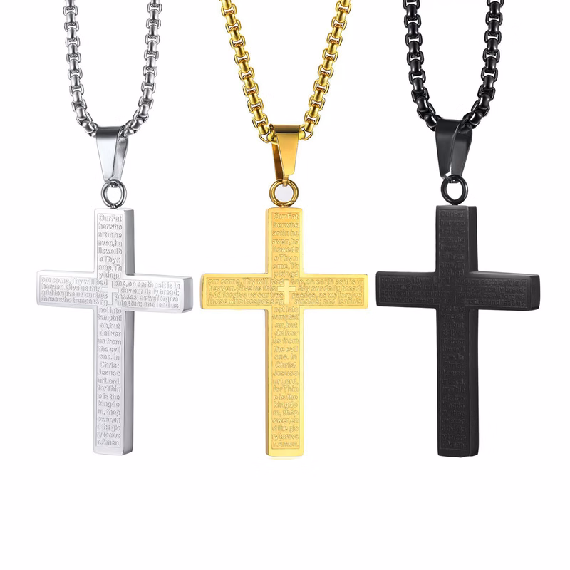 MOQ100 Father's Day Cross Necklace