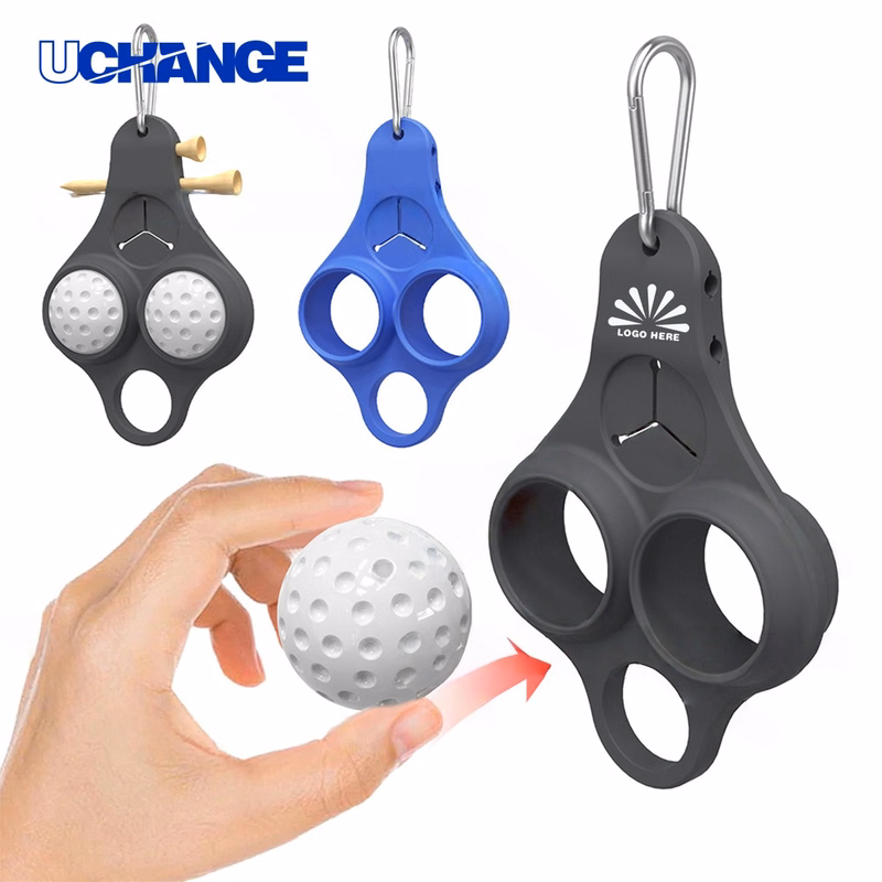 Golf Ball Holder with Three Clips for Bags