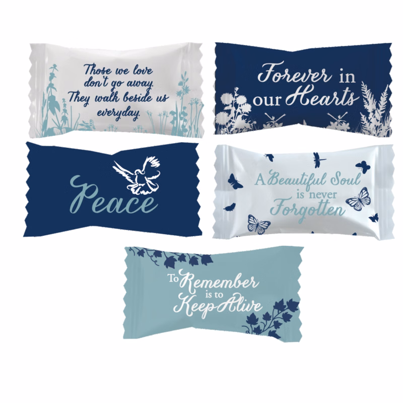 Assorted Sour Candies in Funeral Home Assortment Wrappers