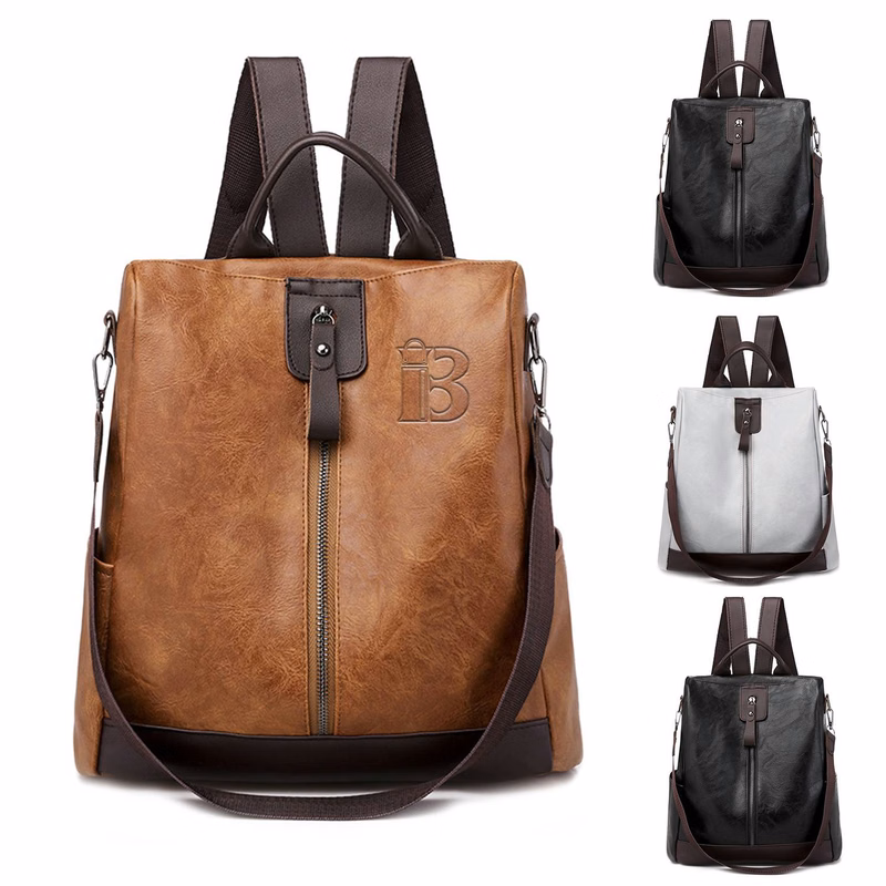 Retro soft leather PU anti-theft backpack
