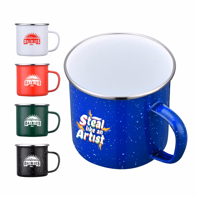 16 oz. Speckled Campfire Enameled Lined Iron Coffee Mug
