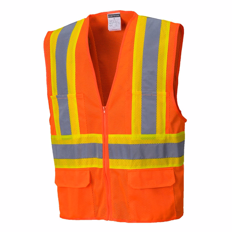 PORTWEST® Class 2 Tulsa Hi-Vis Mesh Executive Vest w/ 6 Pockets
