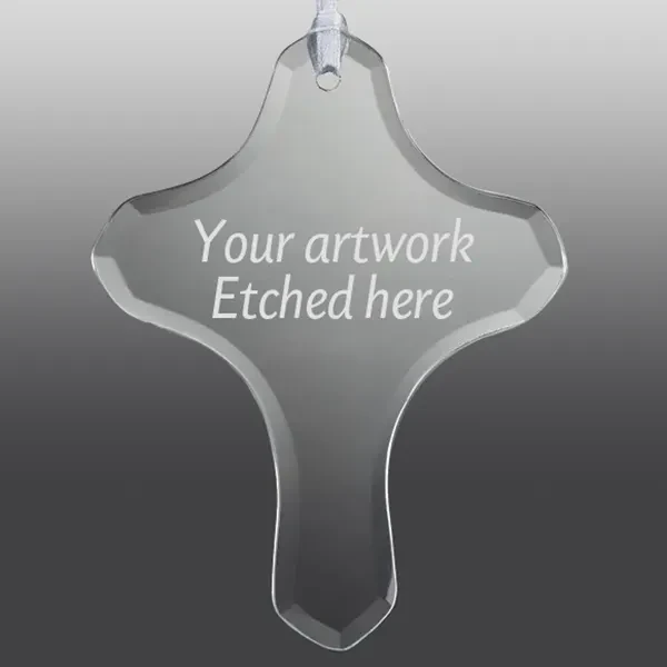 Blessing Cross Engraved Glass Ornament 1