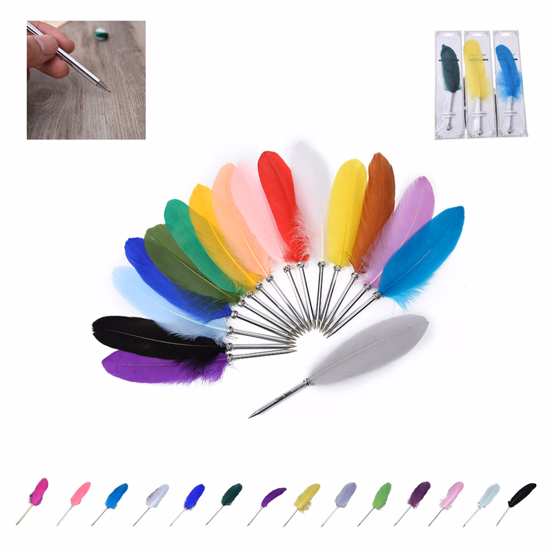 Customizable Creative Feather Quill Pen Ballpoint