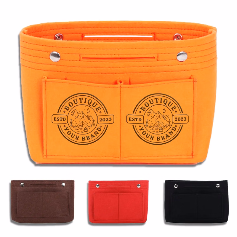 Portable Large Capacity Felt Handbag Makeup Sundries Holder