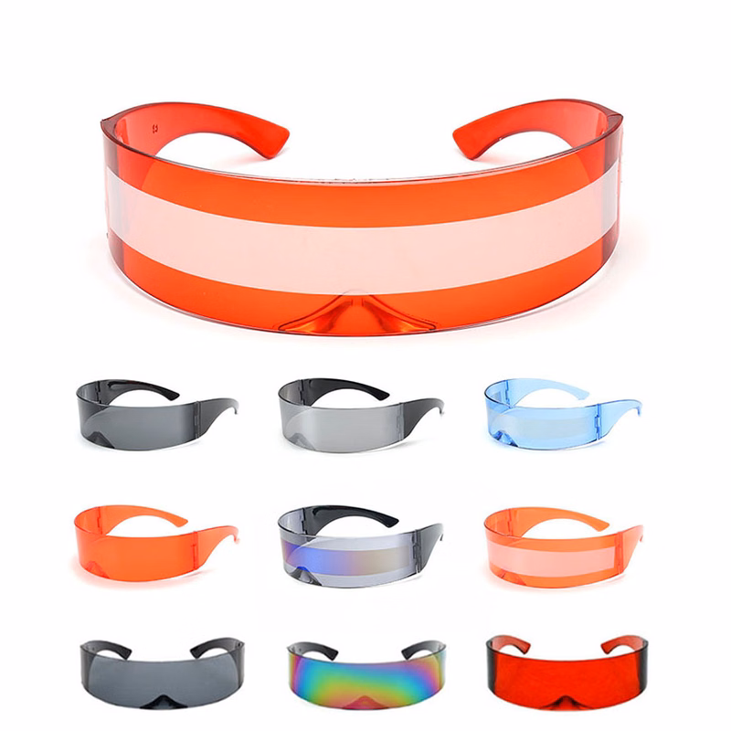 Cyberpunk Mirrored Visor Glasses