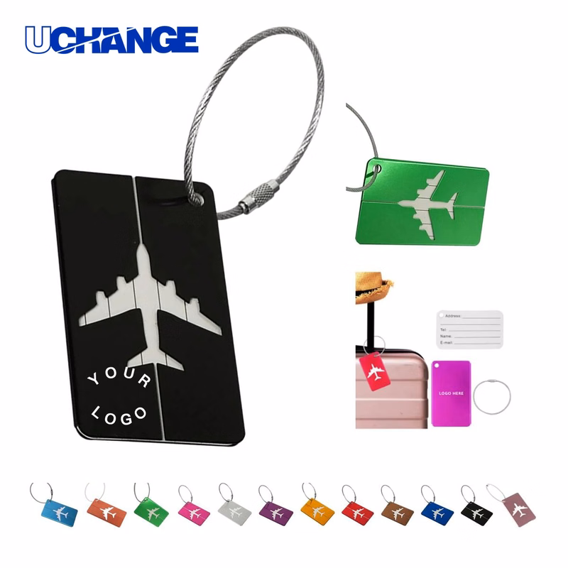 Aluminum Luggage Tag with Steel Wire Loop Durable