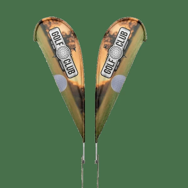IMPORT 10' Double-Sided Teardrop Flag with Ground Spike 1