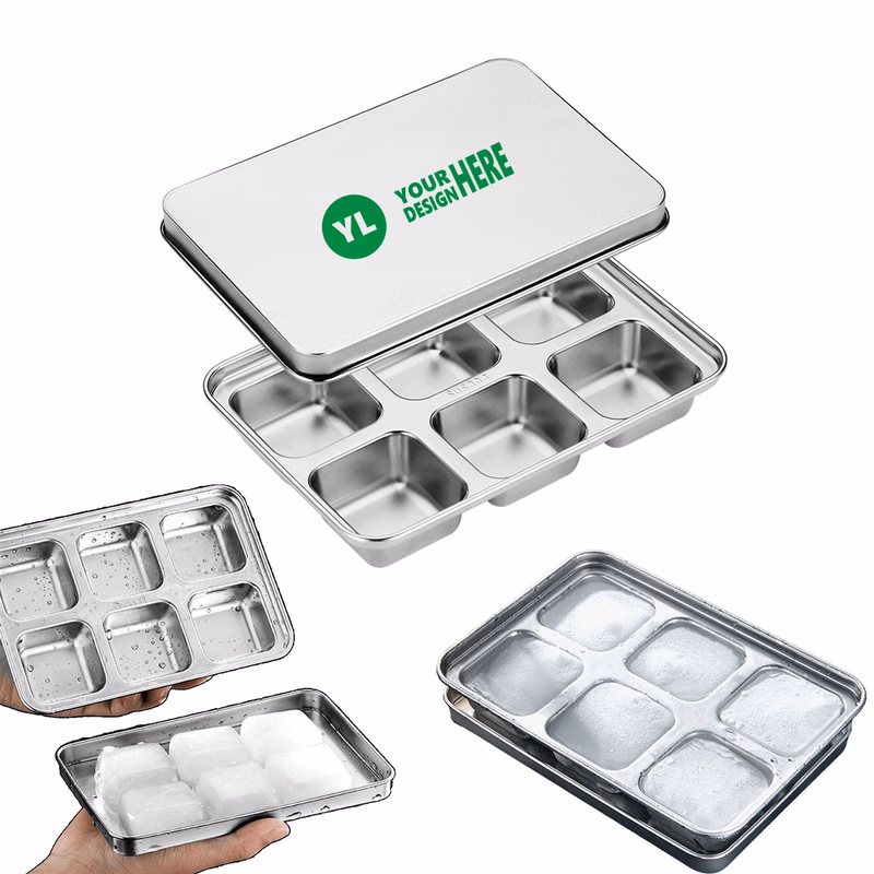Stainless Steel Ice Tray 6 Grid Ice Cube Maker