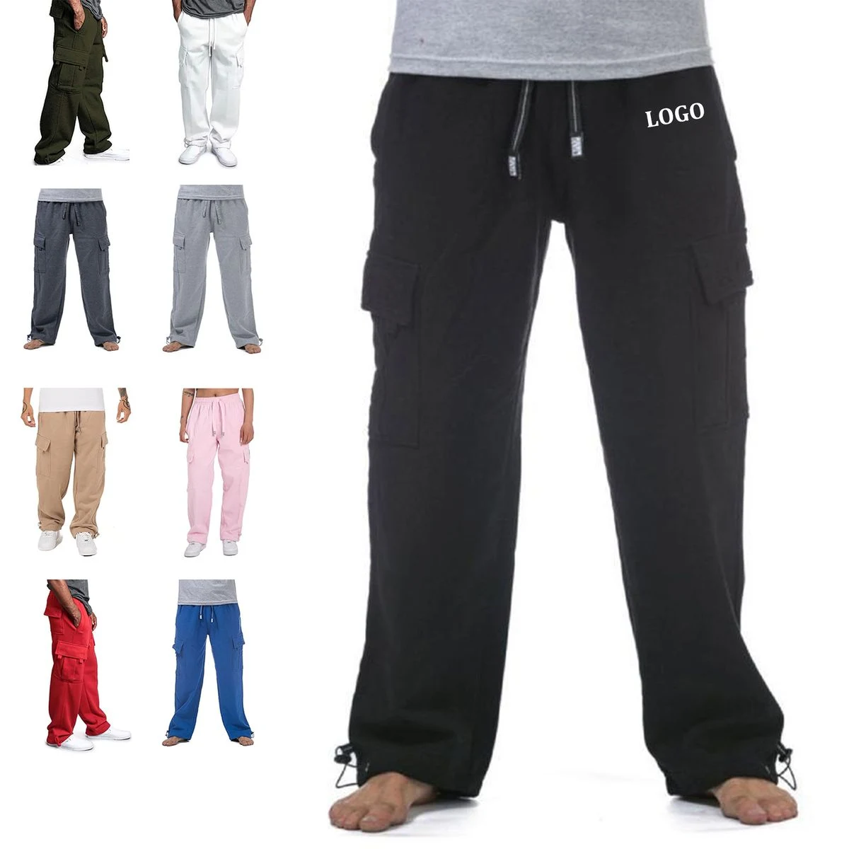 Men Heavyweight Fleece Cargo Pants 1