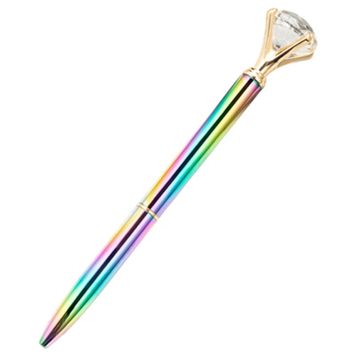 Big Crystal Diamond Pens Rainbow Metal Ballpoint 1