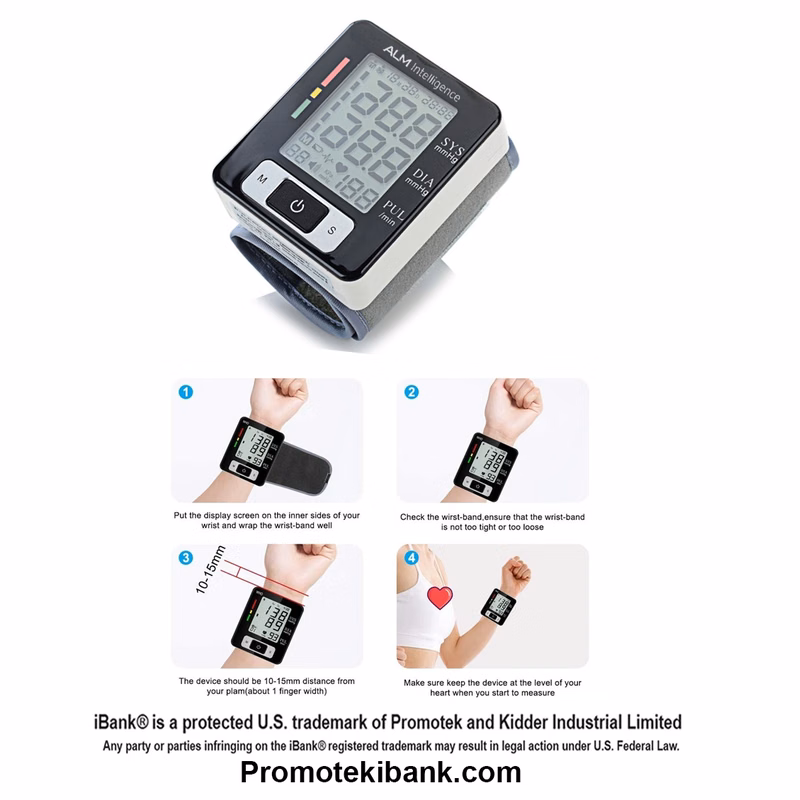 iBank ® Wrist Blood Pressure Monitor, Pulse Rate / Heart Rate Monitor