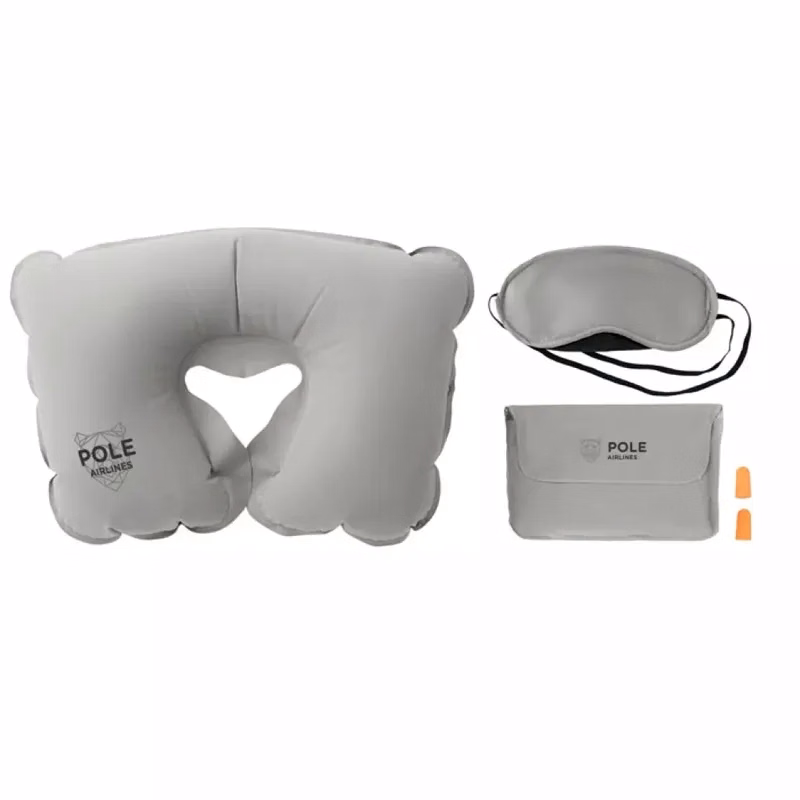 Travel Pillow Kit with Ear Plugs and Eye Mask