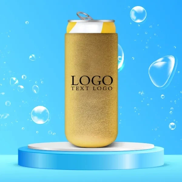 Metallic Beer Bottle Can Cooler, custom koozie with logo imprint 1