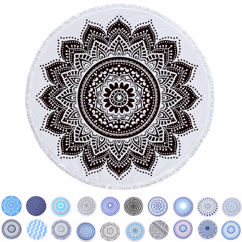 Round Beach Towel with Tassels