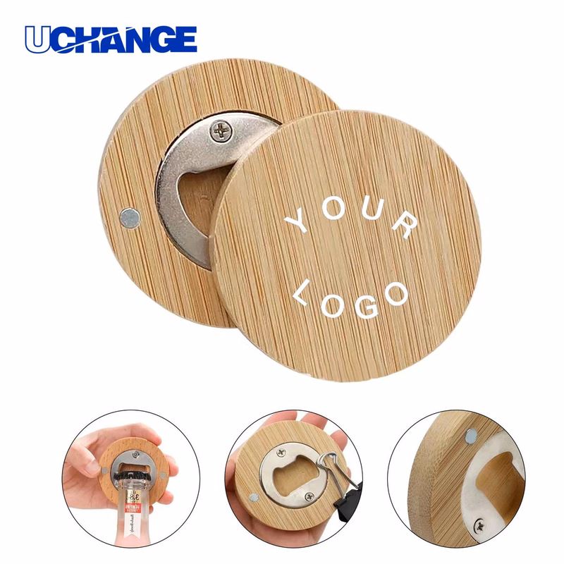 Bamboo Magnetic Bottle Opener Tool for Fridge