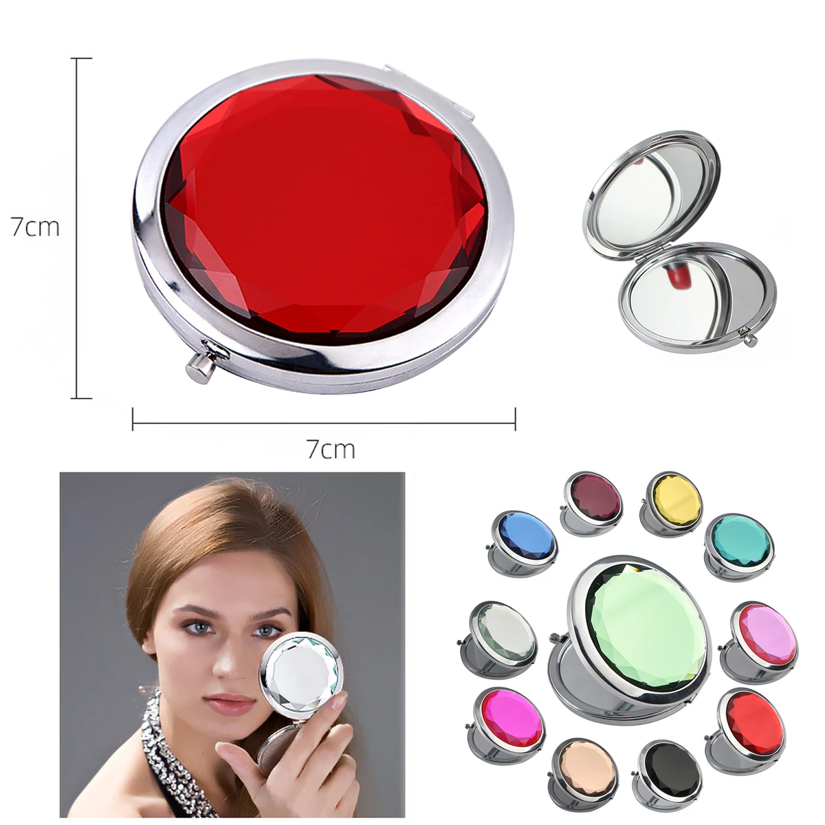 Crystal Folding Makeup Mirror 1