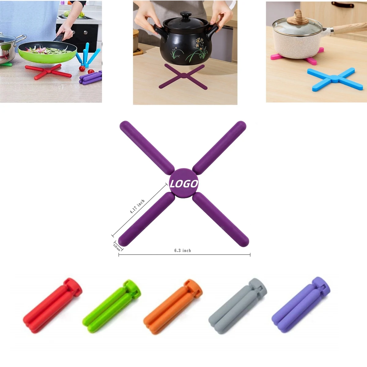 Multi Silicone Foldable Pot Mat 1
