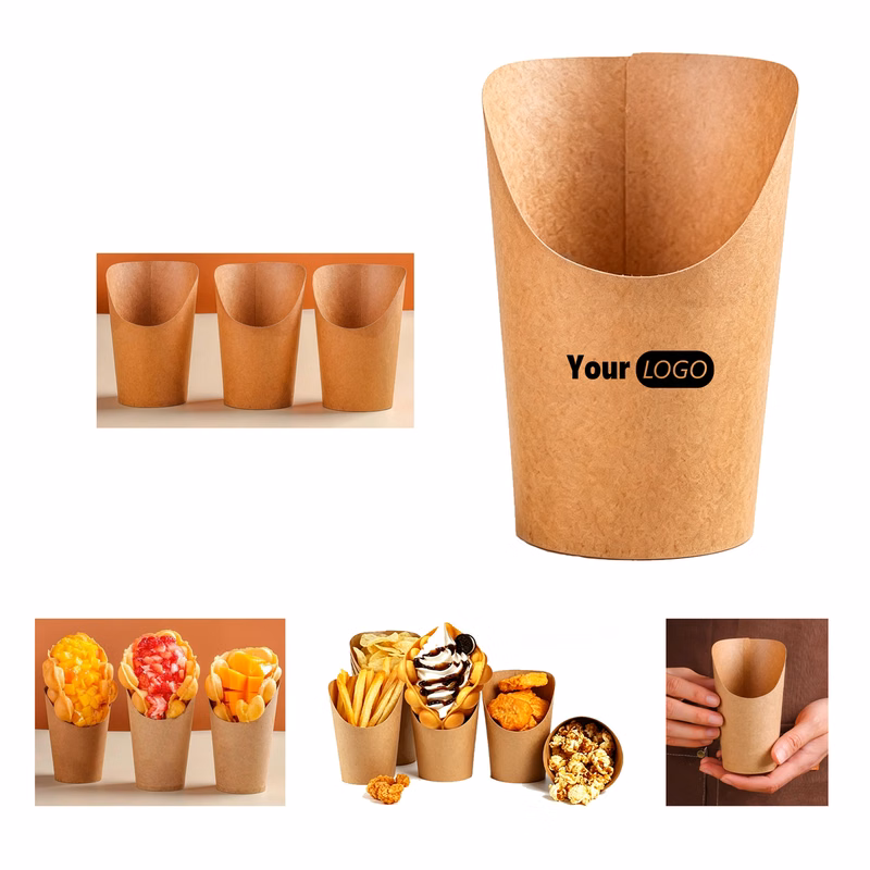 5.1 Inch Disposable Kraft French Fries Cup