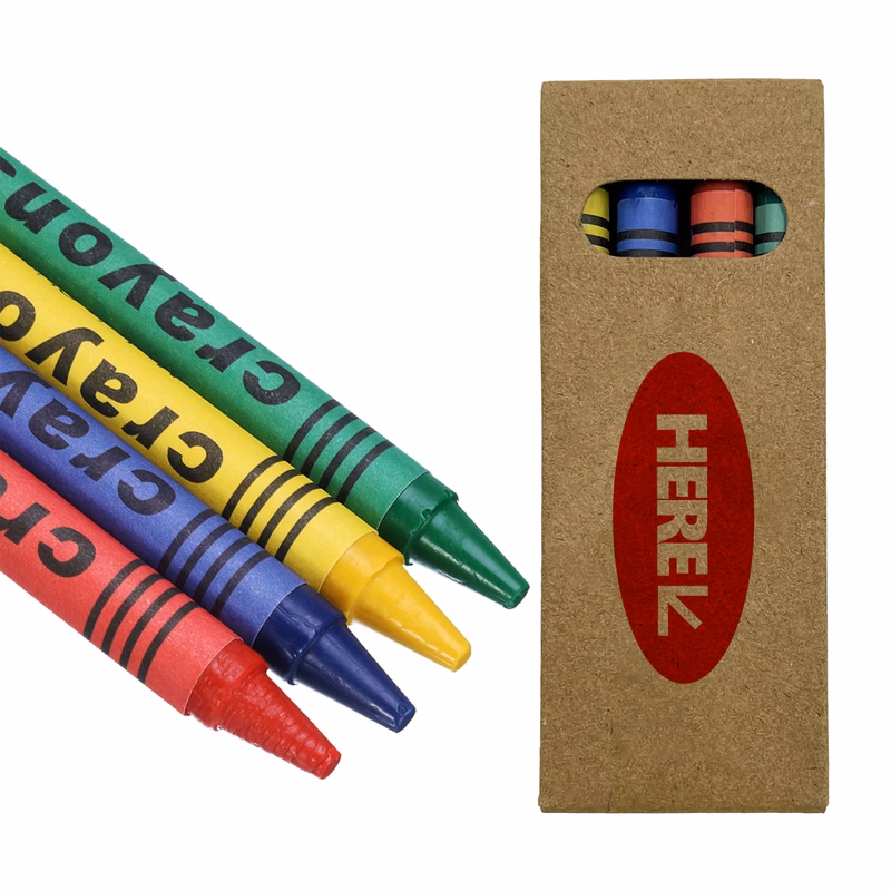 4-Color Non-Toxic Crayon Set for Safe and Fun Drawing