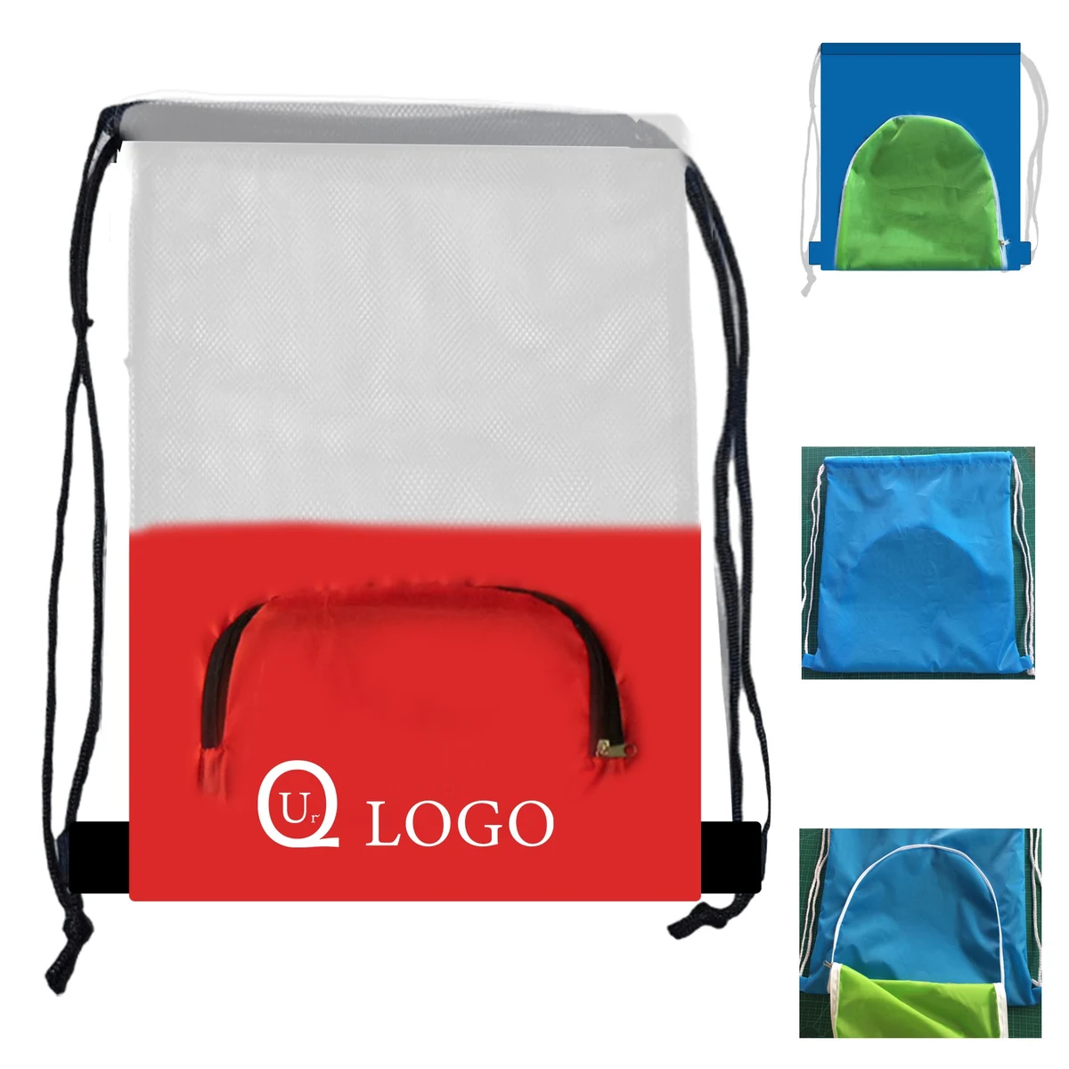 14.57X17.72 Inch Terylene/Mesh Drawstring Backpack 1