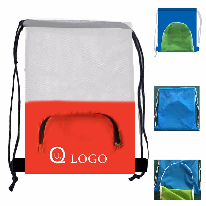 14.57X17.72 Inch Terylene/Mesh Drawstring Backpack
