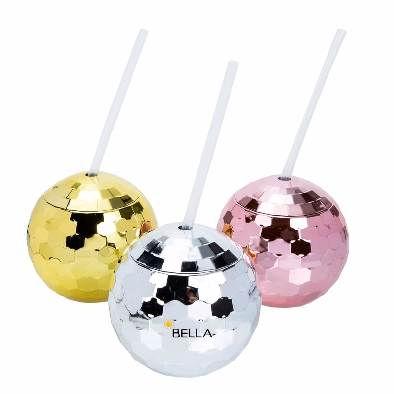 Disco Ball Lid And Straw 20 Ounce Glitter Cocktail Cup