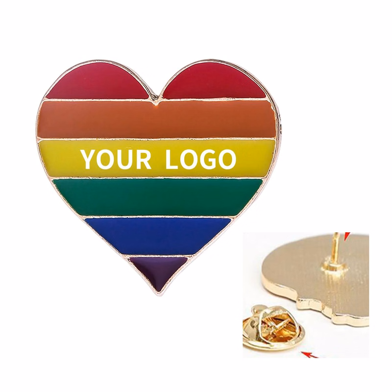 Durable Pride Support Pin with Rainbow Pattern