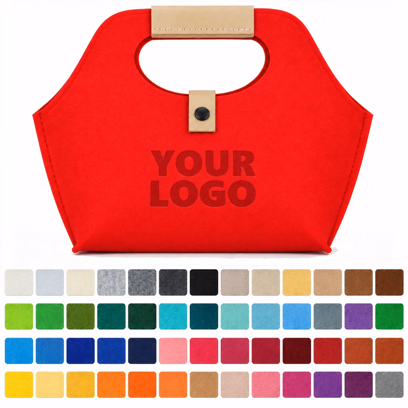 Felt Snap Handle Carry Bag