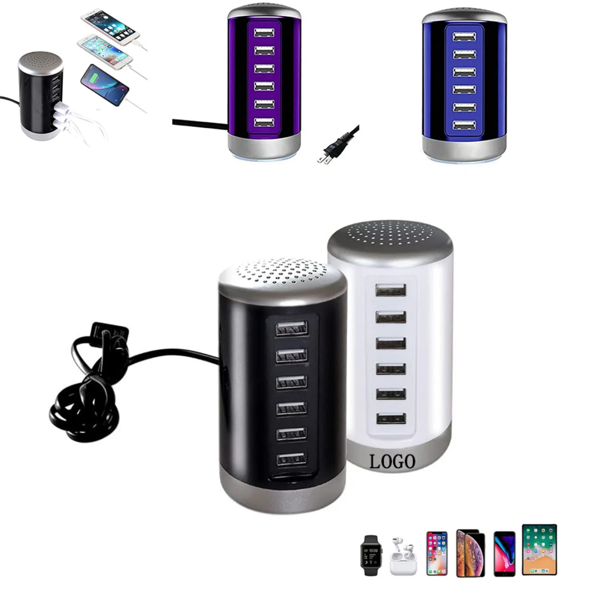30W 6-Port USB Charging Station 1